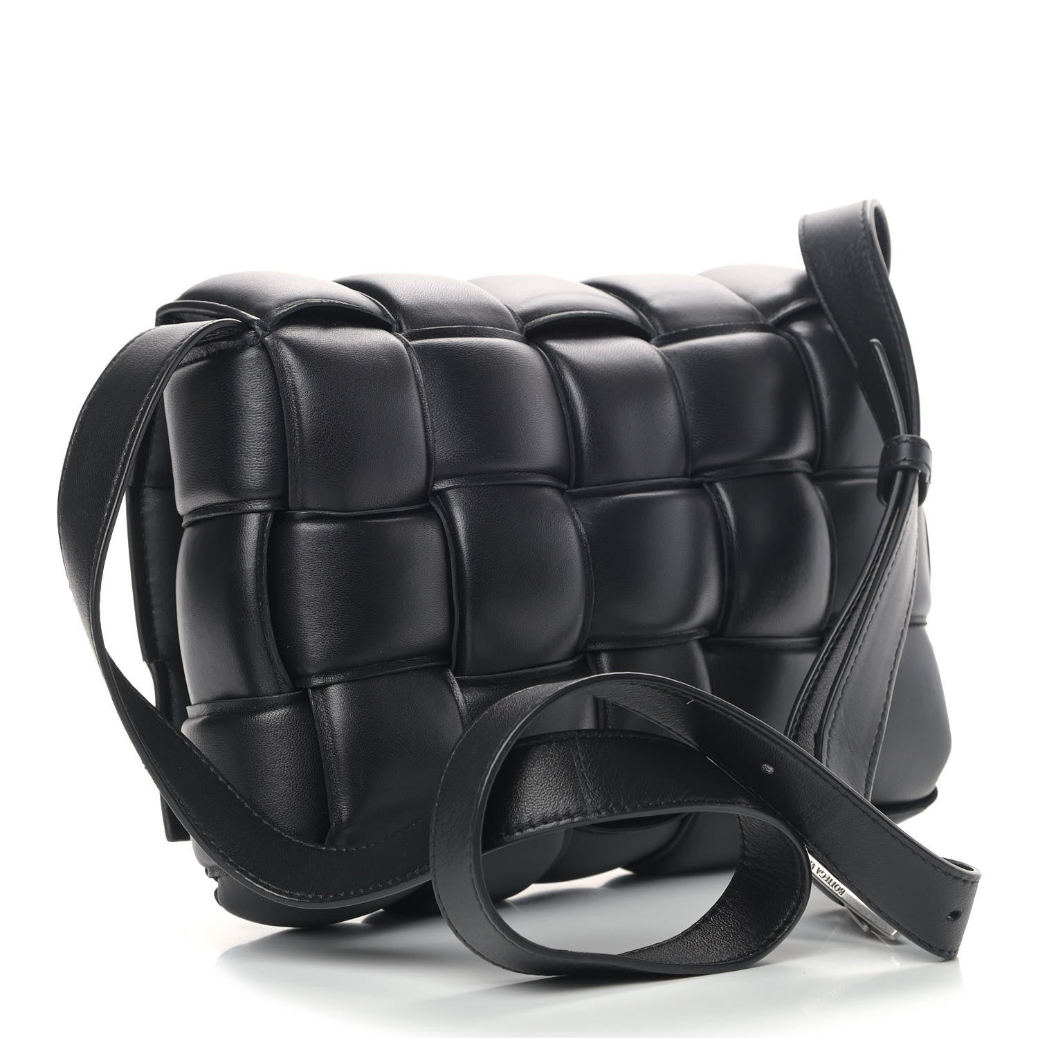 Bottega Veneta Paper Calfskin Maxi Intreccio Padded Cassette Crossbody Bag Black 3 of 11