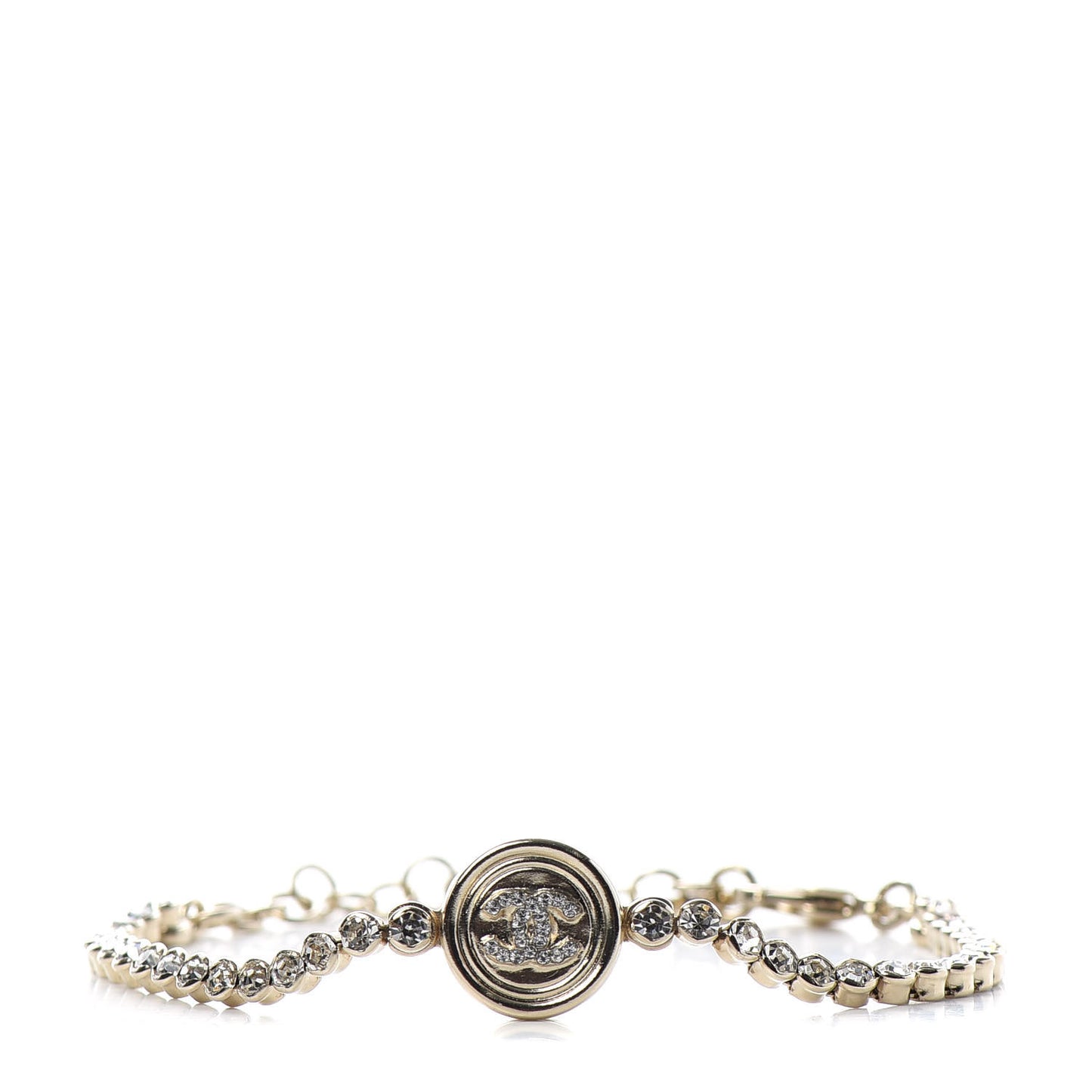 Crystal CC Chain Bracelet Gold