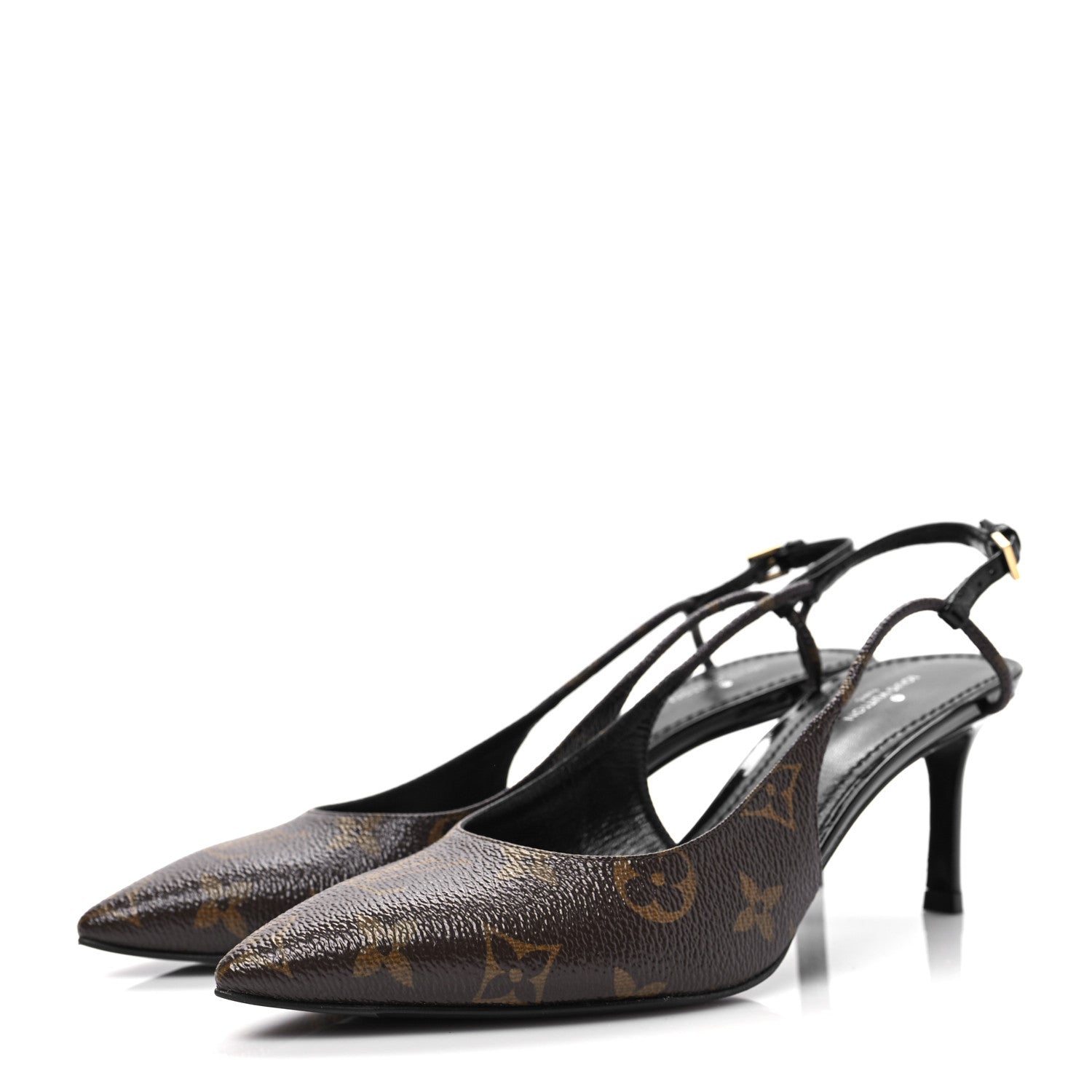 Louis Vuitton Monogram Cherie Slingback Pumps 37.5 3 of 9