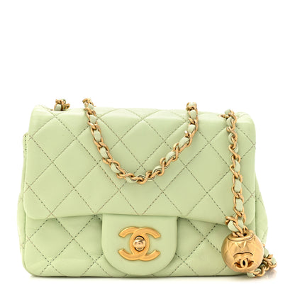 Chanel Lambskin Quilted Mini Pearl Crush Flap Light Green 1 of 16