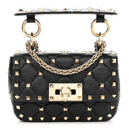 Valentino Garavani Nappa Micro Rockstud Spike Shoulder Bag Black 1 of 8