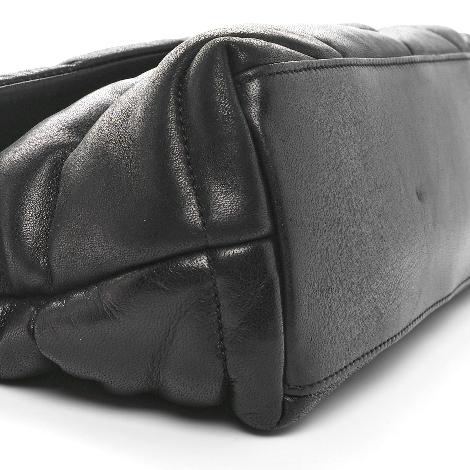 Saint Laurent Lambskin Quilted Small Loulou Puffer Monogram Chain Satchel Black 10 of 11
