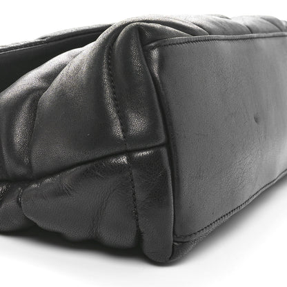 Saint Laurent Lambskin Quilted Small Loulou Puffer Monogram Chain Satchel Black 10 of 11