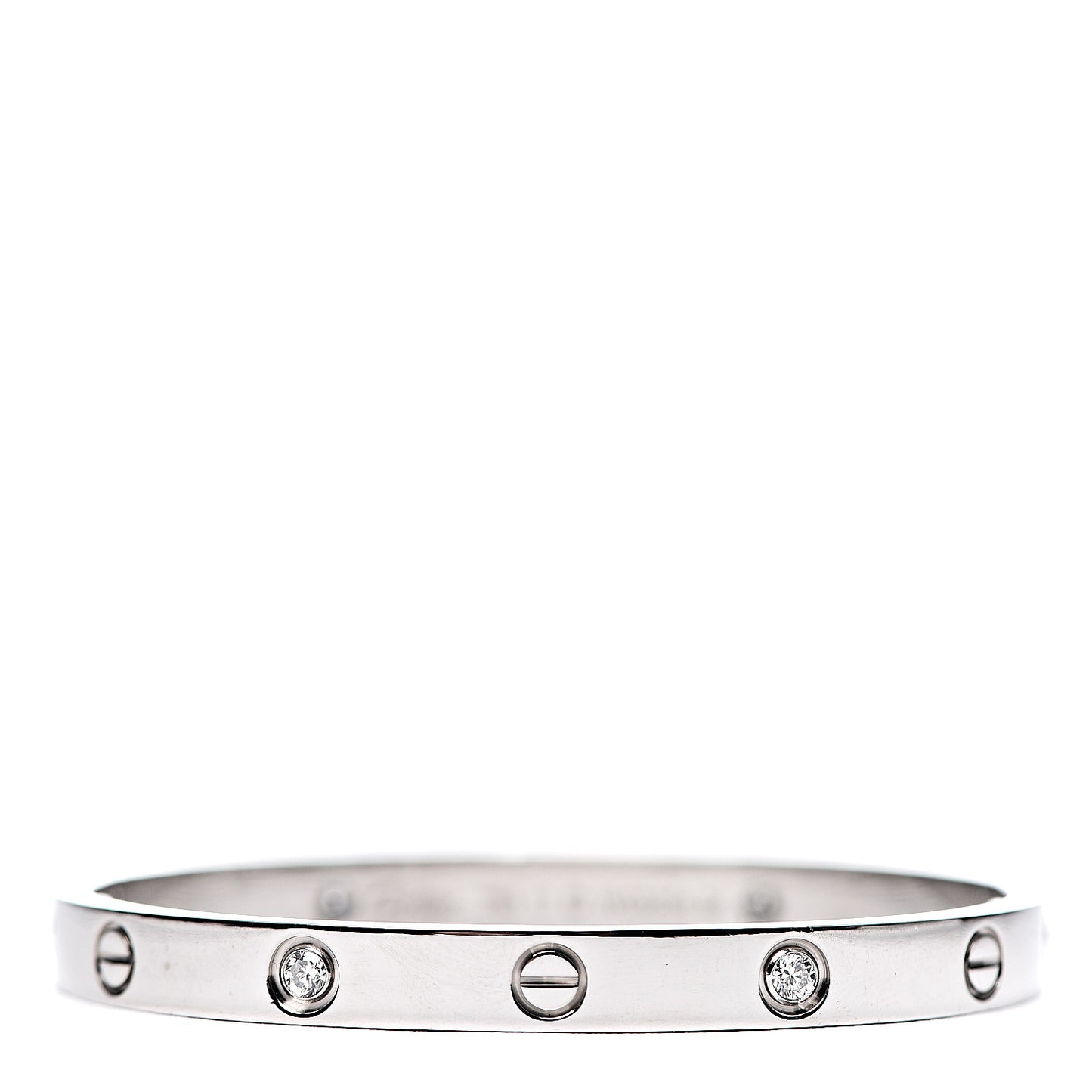18K White Gold 4 Diamond LOVE Bracelet 17