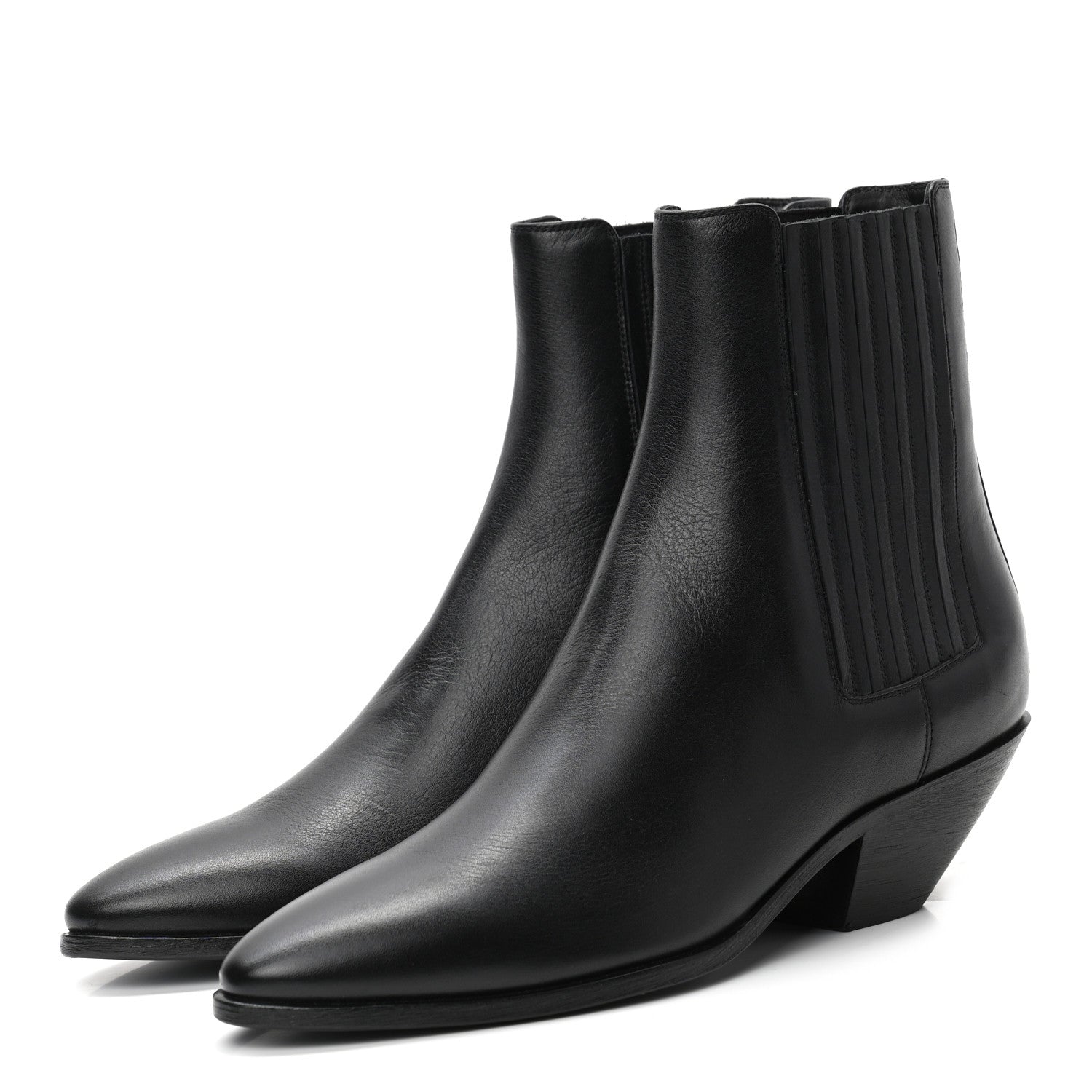 Saint Laurent Calfskin Brit Souple Ankle Boots 39 Black 3 of 8