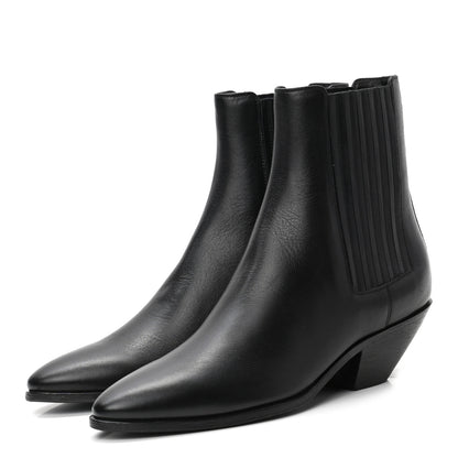Saint Laurent Calfskin Brit Souple Ankle Boots 39 Black 3 of 8