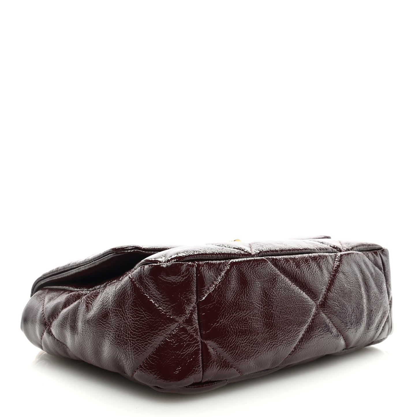 Shiny Crumpled Calfskin Quilted Medium Chanel 19 Flap Burgundy
