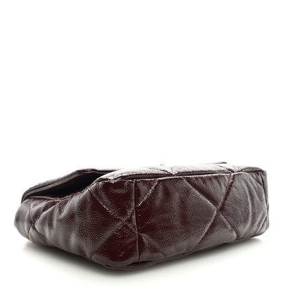 Chanel Shiny Crumpled Calfskin Quilted Medium Chanel 19 Flap Burgundy 4 of 9