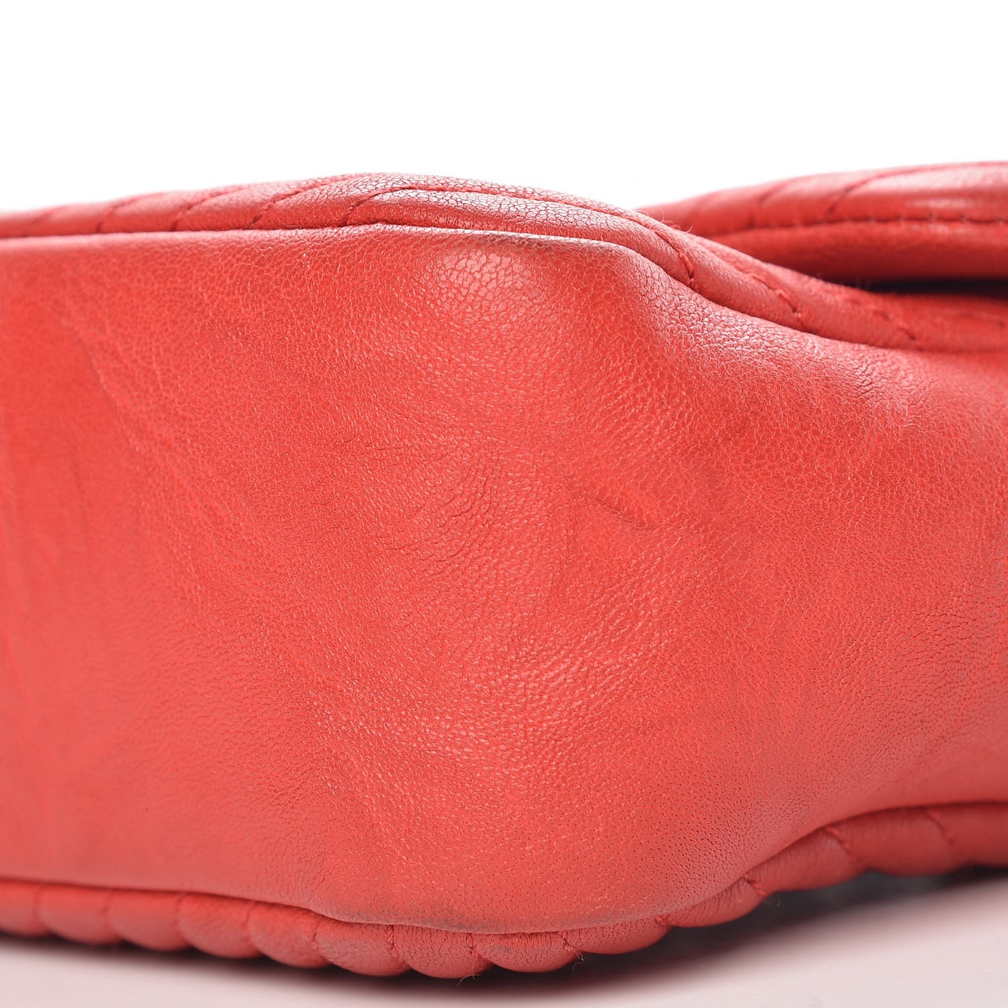 Calfskin Surpique Chevron Medium Flap Red