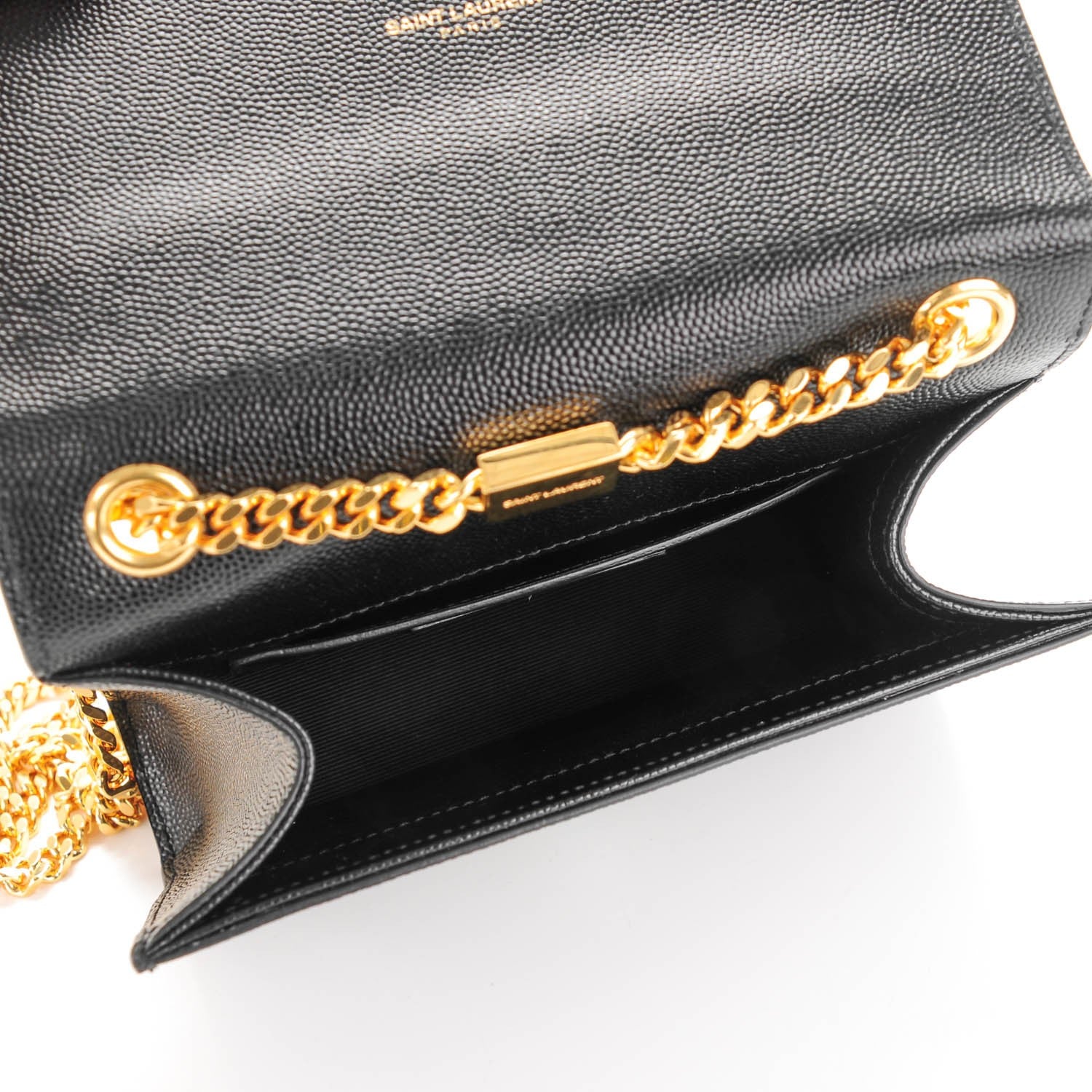 Saint Laurent Grain De Poudre Small Monogram Kate Satchel Black 5 of 6
