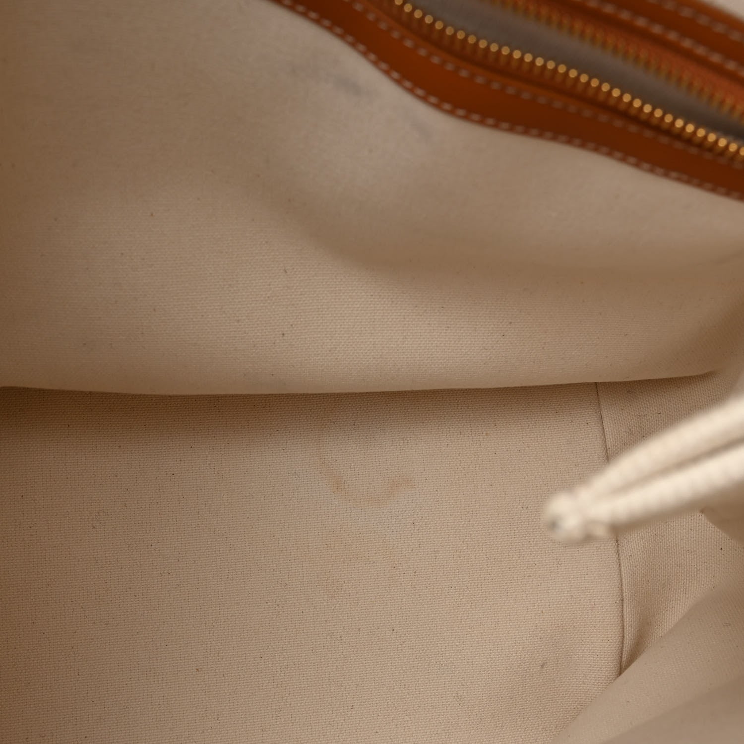 Celine Canvas Calfskin Logo Print Small Horizontal Cabas Natural Tan 10 of 13