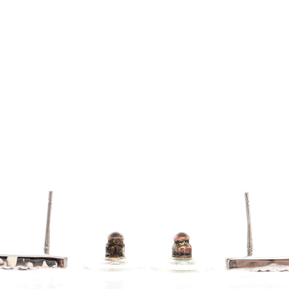 Chanel Metal Crystal Cha-Nel Logo Drop Earrings Silver 4 of 4