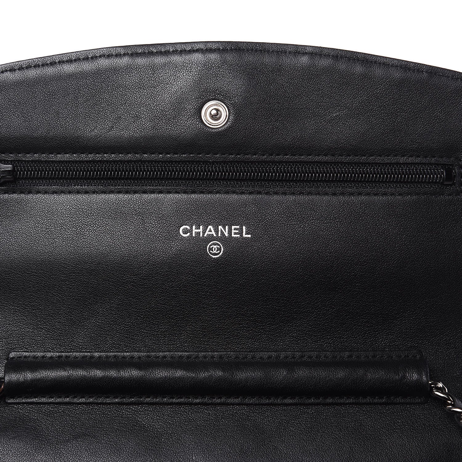 Chanel Patent Quilted Brilliant Wallet On Chain WOC Black 5 of 10