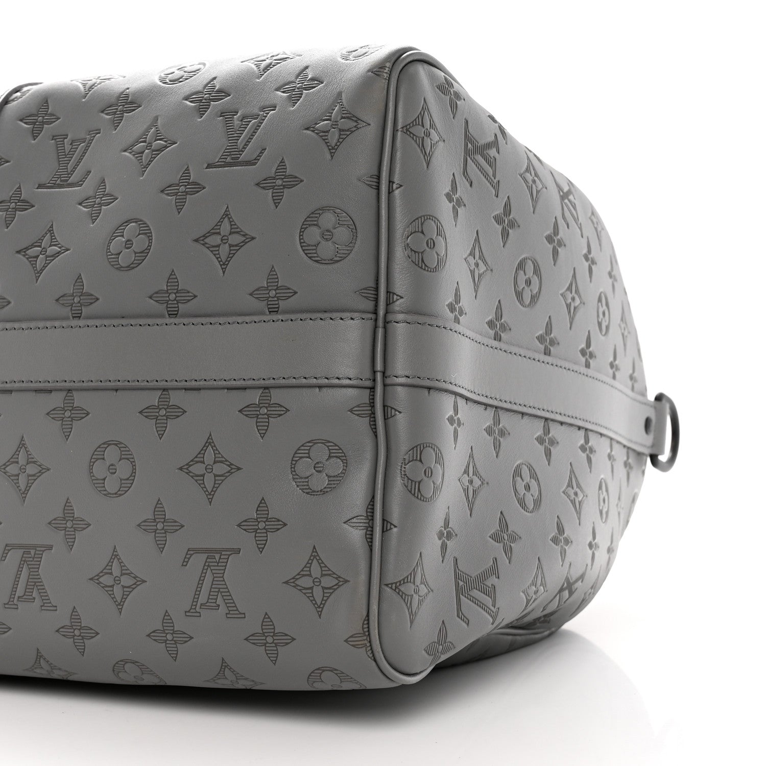 Louis Vuitton Calfskin Monogram Shadow Keepall Bandouliere 50 Anthracite Gray 8 of 12