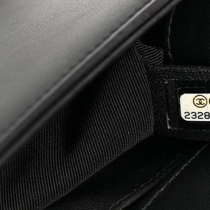 Chanel Metallic Calfskin Pleated Small Boy In Rome Flap Black Gold 7 of 16