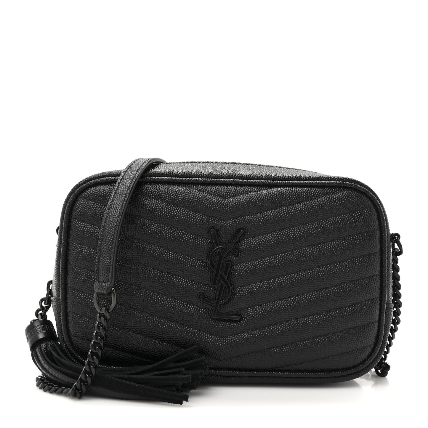 Grain De Poudre Matelasse Monochrome Monogram Mini Lou Camera Bag Black