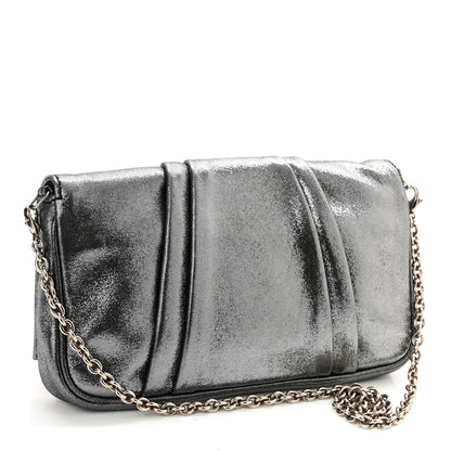 Fendi Metallic Calfskin Mia Pochette Silver 3 of 12