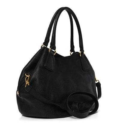 Prada Vitello Daino Tote Black 3 of 10