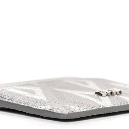 Christian Dior Calfskin CD Diamond Canvas Card Holder Grey 7 of 8