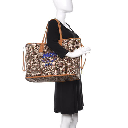 MCM Visetos Large Liz Reversible Shopper Tote Cognac 2 of 17