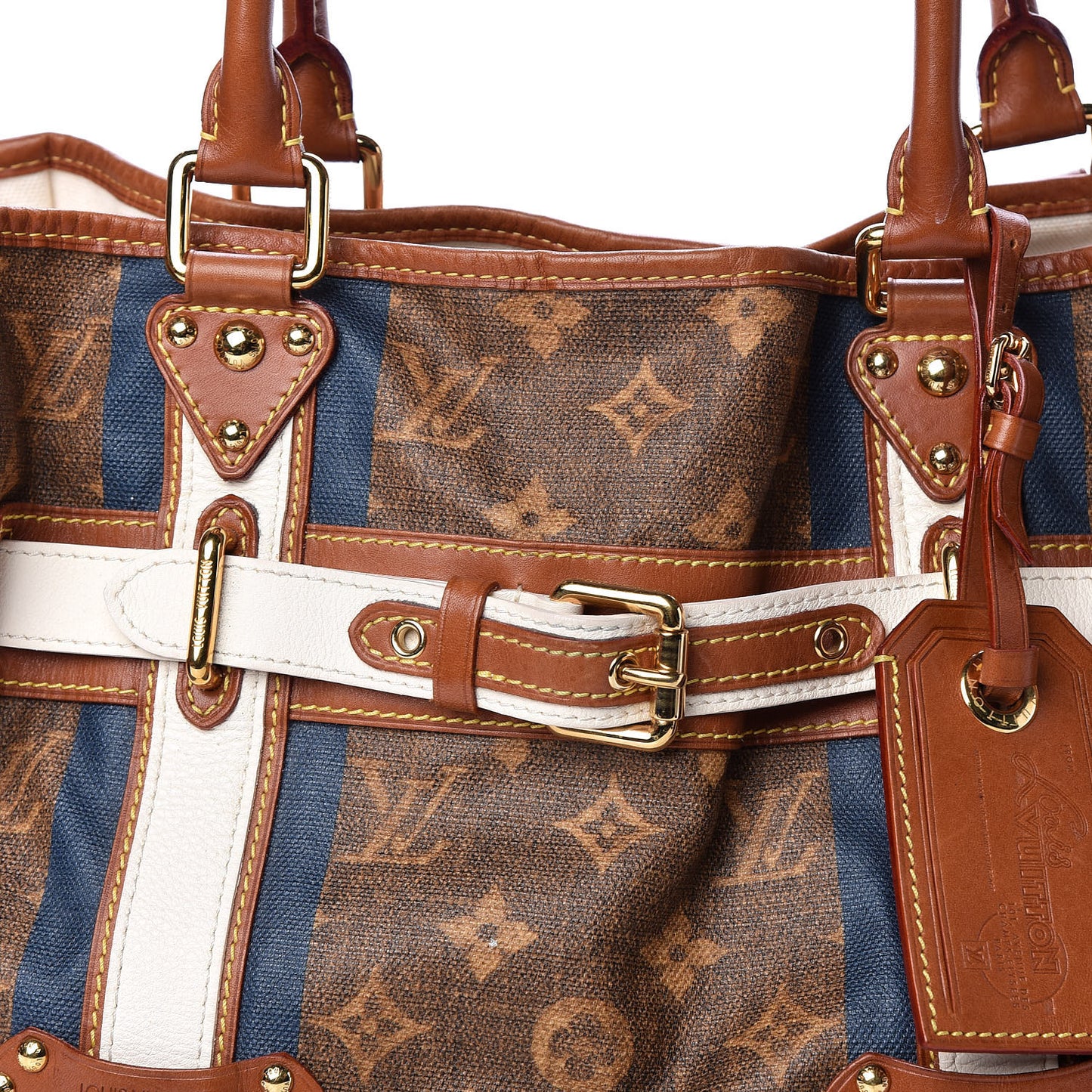 Monogram Rayures Tisse Sac GM Blue