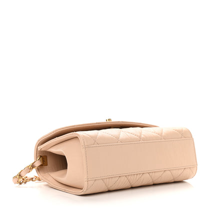 Chanel Crumpled Lambskin Quilted Mini CC Links Top Handle Flap Beige 4 of 9