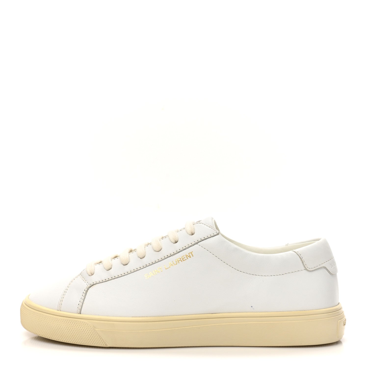 Saint Laurent Calfskin Andy Low Top Sneakers 35 Blanc Optique 1 of 10