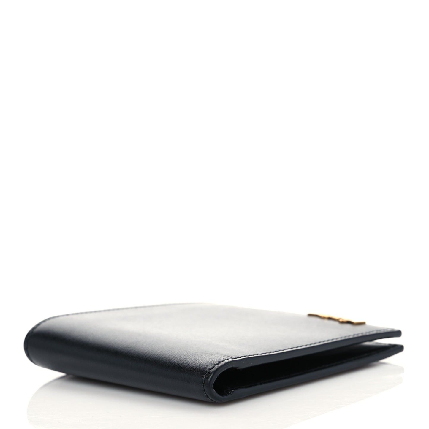 Shiny Calfskin Tiny Bi-Wallet Black