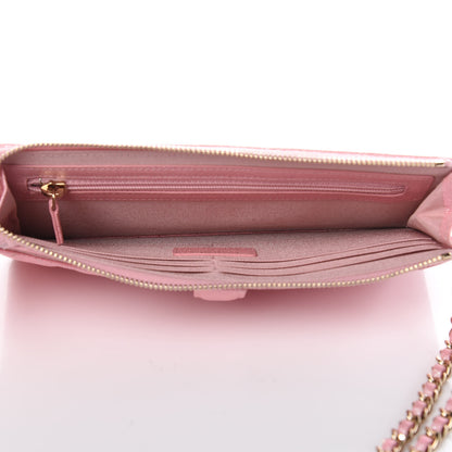 Chanel Iridescent Caviar Quilted Classic Pouch With Handle Rose Pink 5 of 12