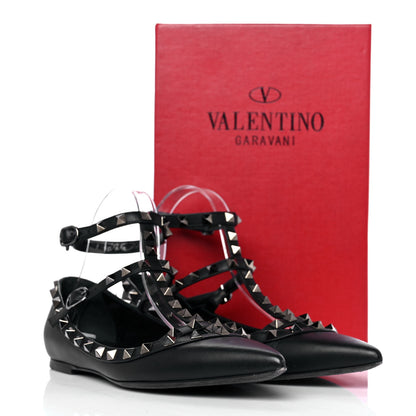 Valentino Garavani Nappa Rockstud Cage Ballerina Flats 38.5 Black 9 of 9