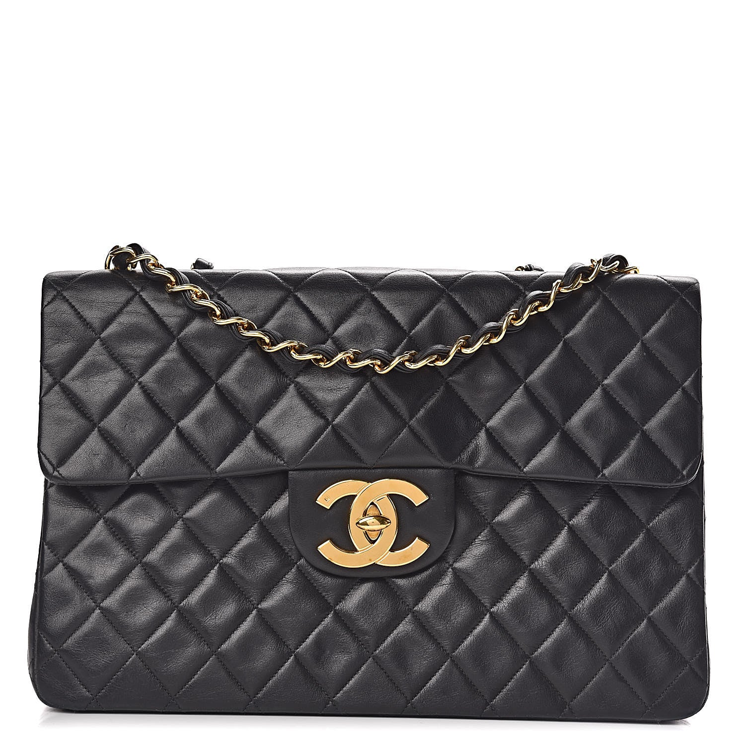Chanel Lambskin Quilted XL Jumbo Single Flap Black 1 of 19