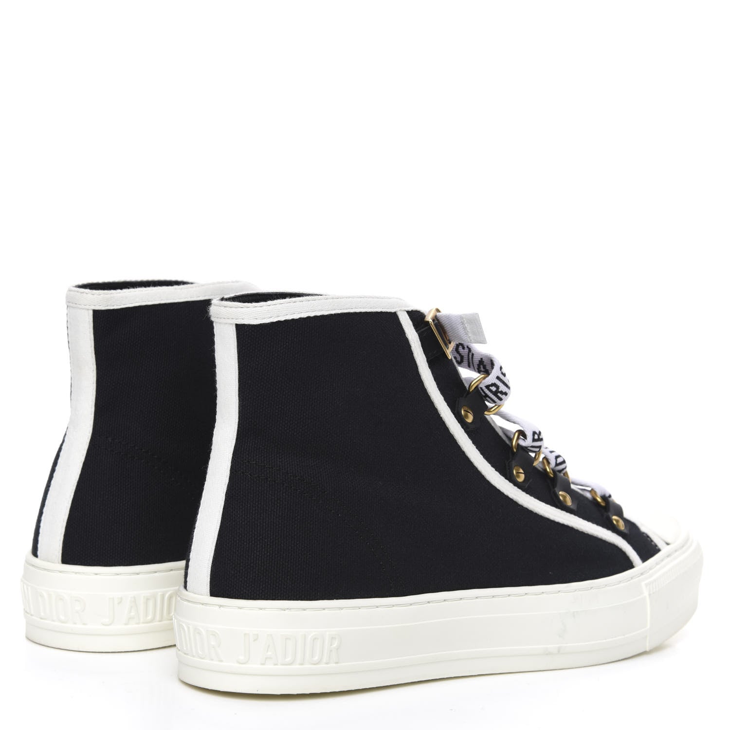 Christian Dior Technical Mesh Calfskin Womens Walk'N'Dior High Top Sneaker 38 Black 4 of 6