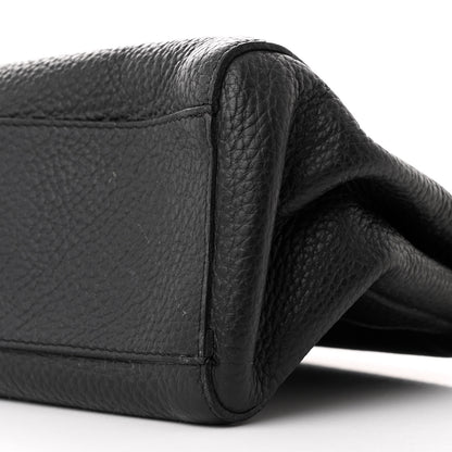 Prada Vitello Daino Steel Handle Clutch Black 10 of 10