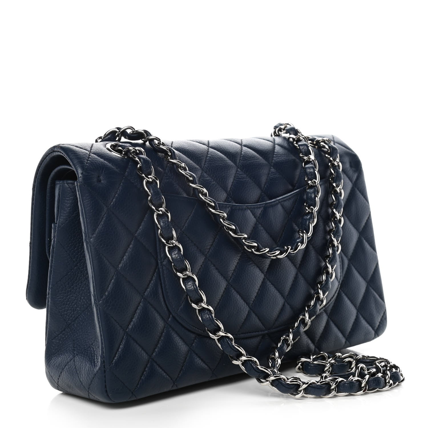 Chanel Caviar Quilted Medium Double Flap Navy 3 of 10
