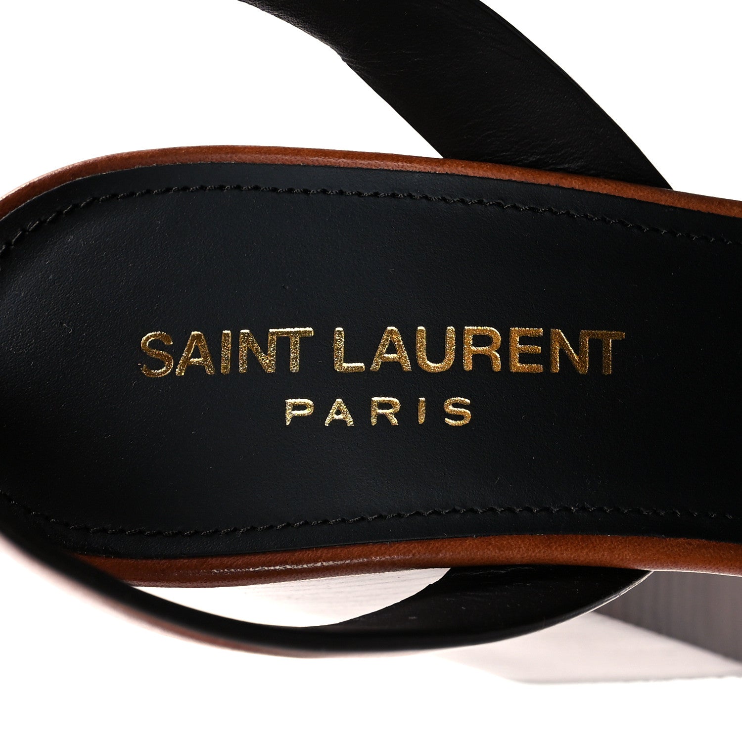Saint Laurent Calfskin Farrah 80 Platform Sandals 37 Papaya 8 of 9