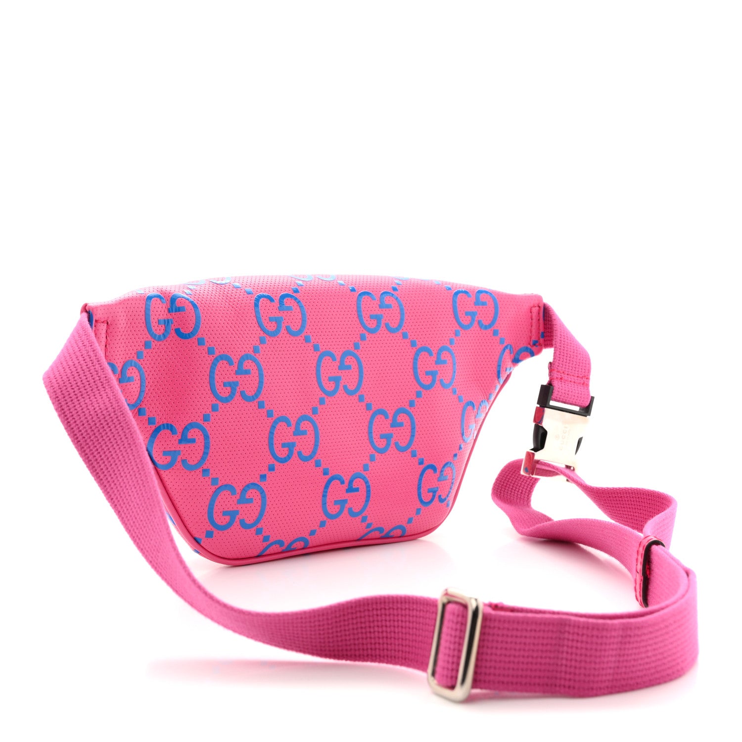 Gucci Calfskin GG Tennis Bi-Color Embossed Belt Bag Modern Fucsia Modern Blue 3 of 11