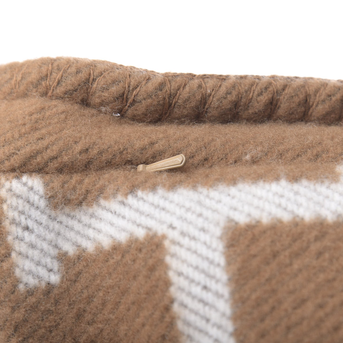 Wool Cashmere Avalon Pillow PM Ecru Camel