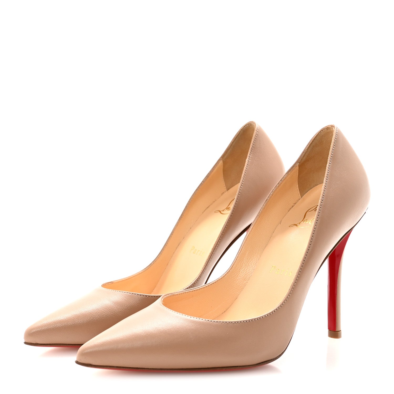 Christian Louboutin Nappa Apostrophy 100 Pumps 36 Nude 7 of 18
