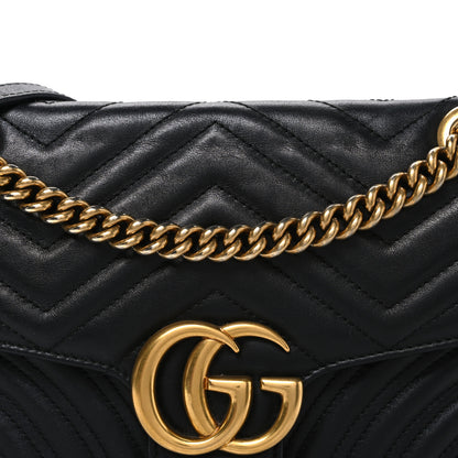 Gucci Calfskin Matelasse Small GG Marmont Shoulder Bag Black 8 of 10