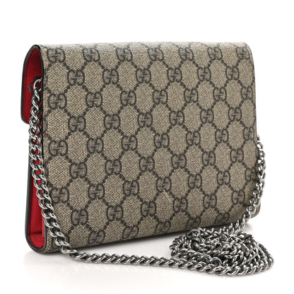 Gucci GG Supreme Monogram Mini Dionysus Chain Wallet Beige Vulcanic Red 3 of 11