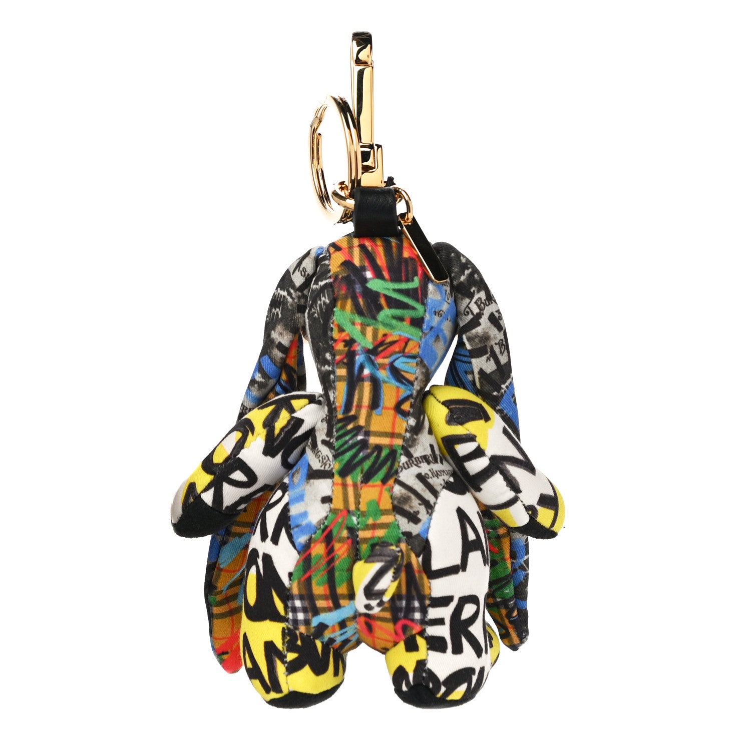 Burberry Cotton Graffiti Print Vera The Hare Bag Charm Yellow Multi 4 of 5