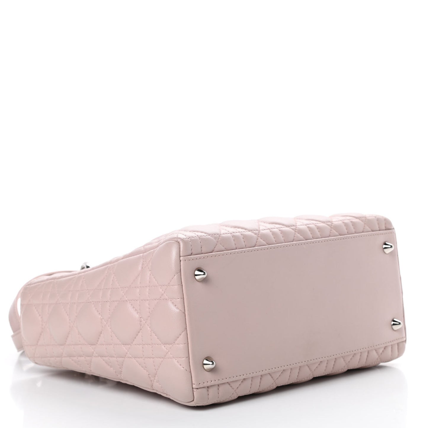 Lambskin Cannage Medium Lady Dior Rose Poudre
