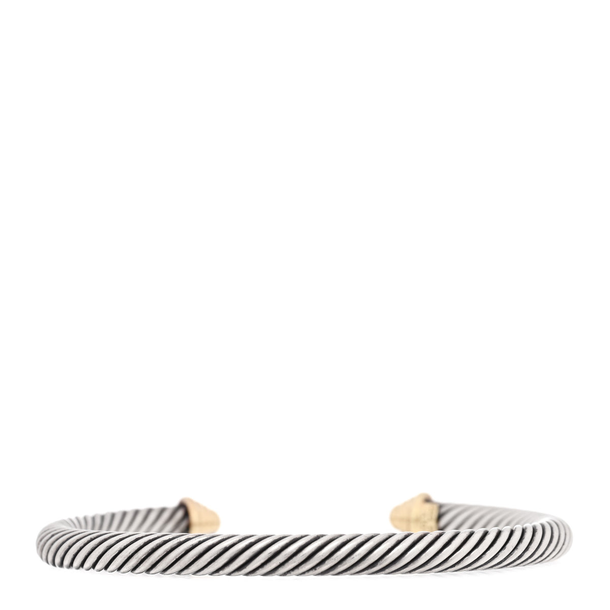 David Yurman Sterling Silver 14K Yellow Gold 5mm Cable Classics Bracelet 2 of 3