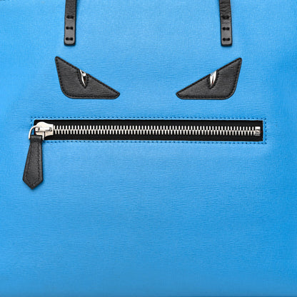 Fendi Vitello Elite Cuoio Monster Buggies Medium Roll Tote Blue Royal Black 8 of 11