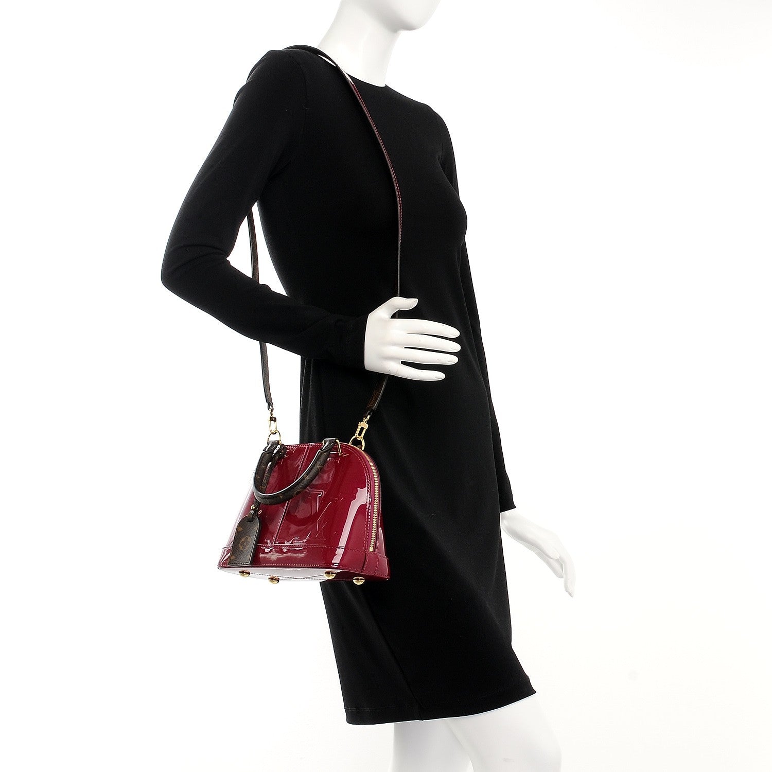 Louis Vuitton Patent Monogram Alma BB Magenta 2 of 8