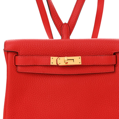 Hermes Taurillon Clemence Kelly Ado Backpack Rouge De Coeur 8 of 14