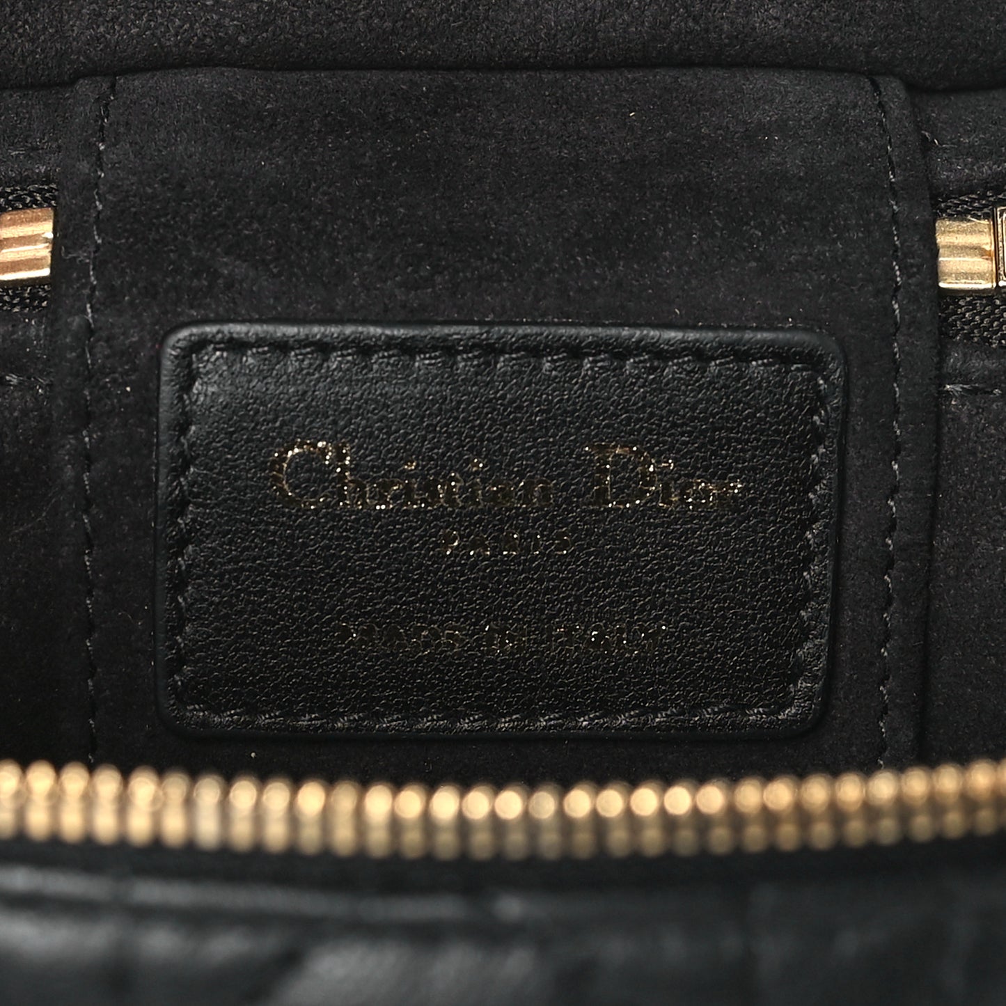 Lambskin Cannage Micro Lady Dior Vanity Case Black