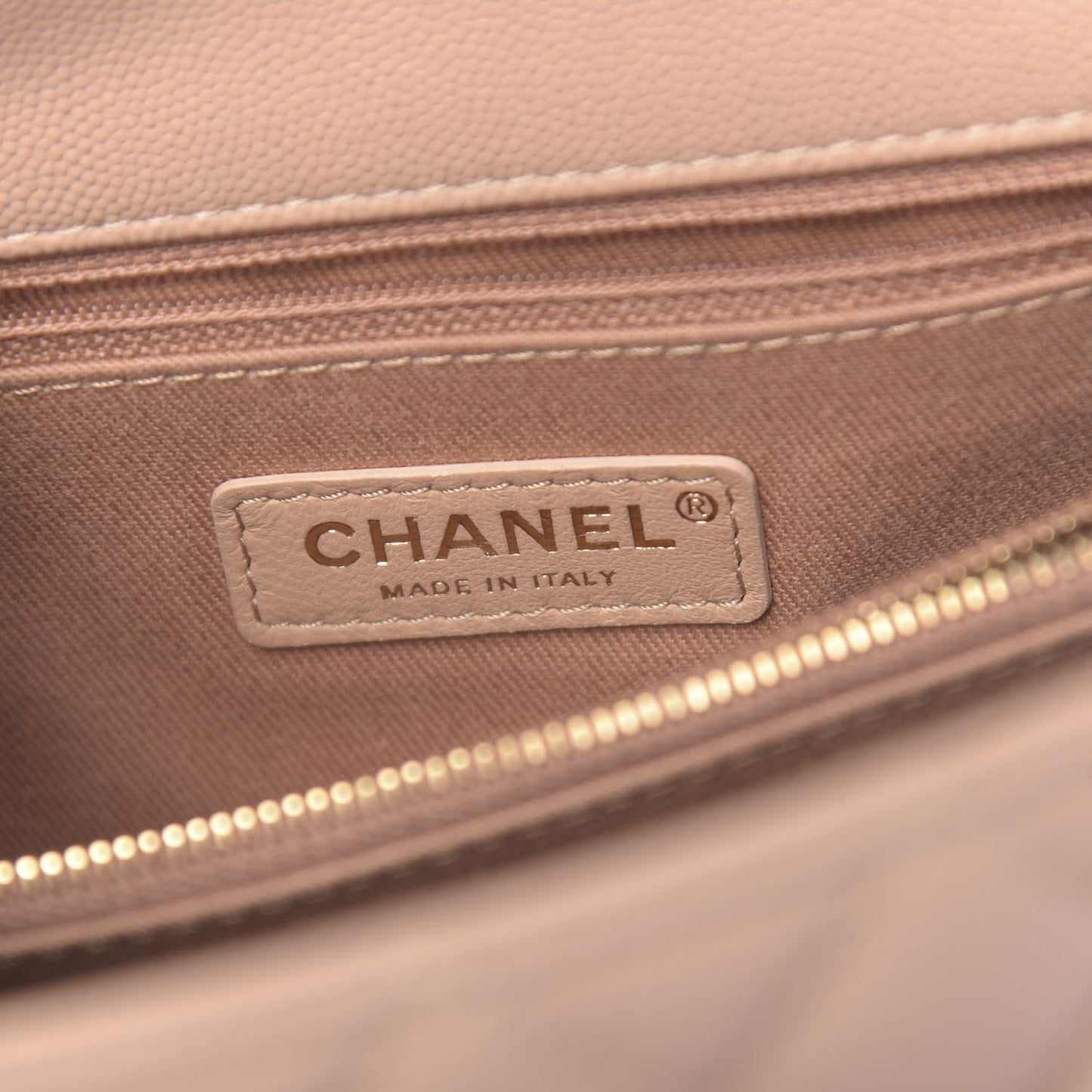 Caviar Quilted Small Coco Handle Flap Light Beige