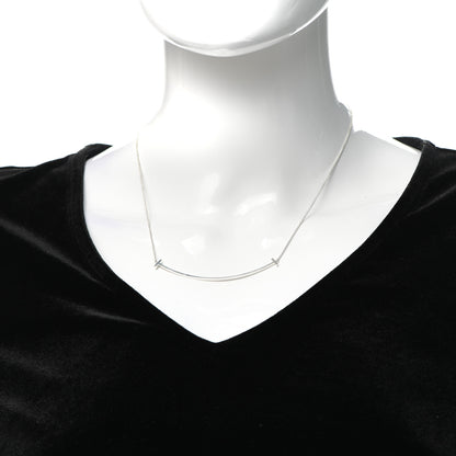Tiffany Sterling Silver Large T Smile Pendant Necklace 2 of 5