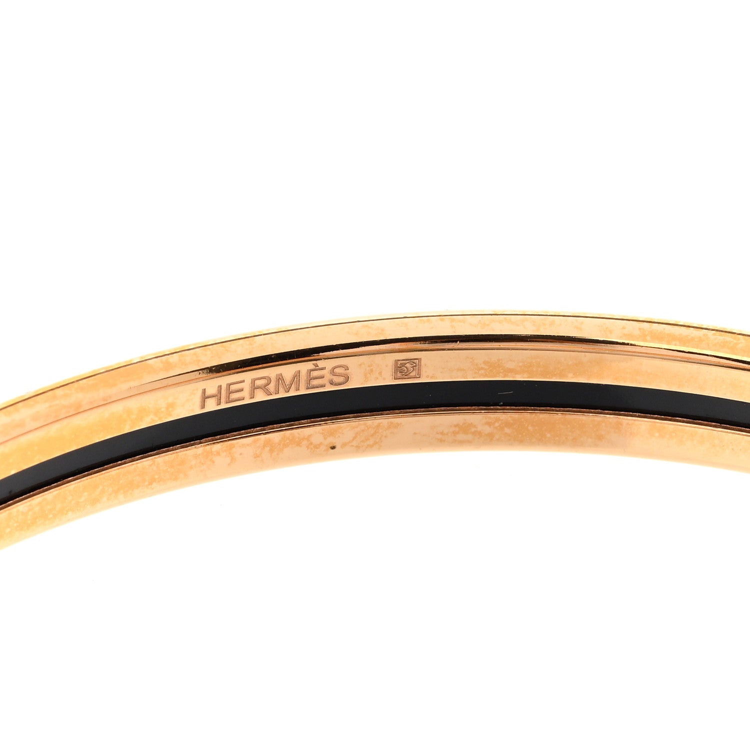 Hermes Enamel Extra Narrow Uni Bracelet 62 Papaye 4 of 4